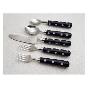 Ensemble de couverts en acier inoxydable nouvellement conçu poignée en résine ustensiles de cuisine écologiques miroir polonais pour les fêtes d'anniversaire décor de Table - Product Image 3