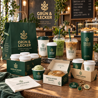 Gobelets à matcha jetables AT PACK avec gobelets en papier personnalisés, gobelets en plastique, sacs à emporter et fournitures d'emballage pour café