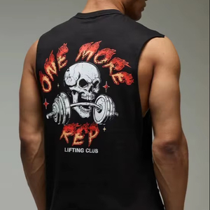 เสื้อกล้ามพิมพ์ลายดิจิทัลเสื้อยืดสตรีทไซส์ใหญ่พิเศษสำหรับผู้ชาย2025 100% 240GSM ผ้าฝ้ายปรับแต่งได้ - Product Image 1