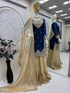 Dernières ventes en gros de Kurti prêt-à-porter pour femmes en modal pur, mousseline lourde, satin Fandy, broderie, travail de codding et sequins, Dhwaja Export - Product Image 4