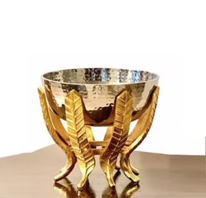 Cuencos para servir ensalada de frutas de Metal de latón de lujo, juego de cuencos decorativos dorados para aperitivos y nueces para decoración de mesa, llegada caliente - Product Image 6