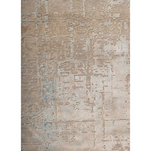 Alfombra Aprezo Ivory de Lana y Seda de Bambú Anudada a Mano, 10 mm de Grosor, Abstracta, para el Hogar, Pasillo, Rectangular, Modelo Esk-9014(Fr), para Adolescentes - Product Image 3
