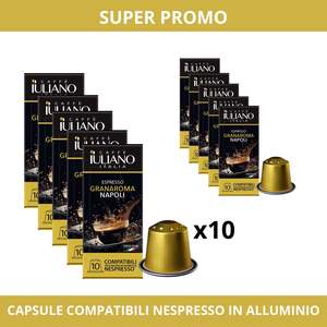 Caffè Iuliano Espresso Granaroma Napoli Capsule Compatibili Nespresso in Alluminio 10 Confezioni - Product Image 1