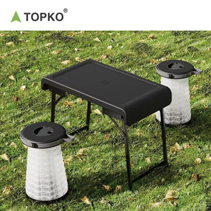 TOPKO <span class=keywords><strong>Table</strong></span> de camping lumineuse portable de haute qualité pour barbecue de pique-nique 1 <span class=keywords><strong>table</strong></span> avec 2 tabourets - Product Image 3