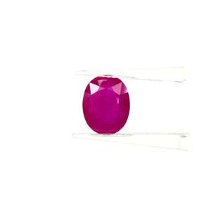 Rubis naturel non traité du Mozambique, 6,16 carats, taille ovale, couleur rouge rose clair, matière diamant, poli à la chaleur - Product Image 2