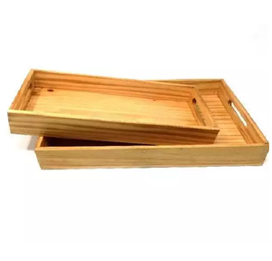 Plateau de service en bois pour pâtes hamburgers Fast-Food, vaisselle de bar de luxe, plateau/support plat en bois pour mariage, Design tendance - Product Image 4