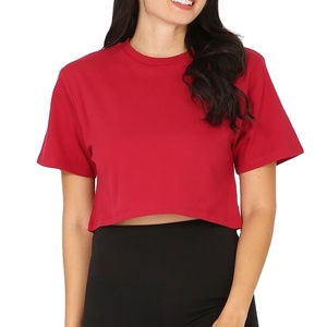 เสื้อยืดโอเวอร์ไซส์ผู้หญิง พิมพ์โลโก้ตามสั่ง ไซส์พลัส ผ้าฝ้ายเนื้อนุ่ม คุณภาพสูง แขนสั้น ทรงครอป - Product Image 1