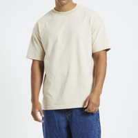 Kaos Rajut Drop Shoulder Berkualitas Tinggi Terbaru, Custom Brand Polos Oversize, Bahan Katun 100% Bernapas, Kaos Pria