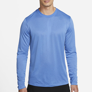 Camiseta Casual Azul Sólida de Manga Larga con Cuello Redondo y Corte Regular para Hombre, de Secado Rápido, Tejido de Poliéster, Tendencia 2026 - Product Image 5