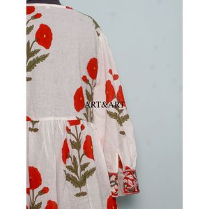 Vestido de Trabajo de Algodón 100% Hecho a Mano, Estampado Digital, Tejido de Punto, Ropa de Verano, Cintura Natural, Alta Calidad, Venta al por Mayor - Product Image 6