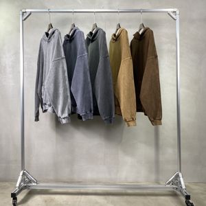 Sweat à capuche pour homme personnalisable, délavé à l'acide, haute qualité, 100% coton, vêtement d'hiver respirant avec motif uni, impression numérique 2026 - Product Image 4