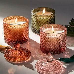 Portavelas de cristal artesanal diseñado para velas, ambiente hogareño, decoración de sala de estar e iluminación elegante. - Product Image 1