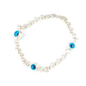 925 Sterling <b>Silver</b> Evil Eye Fashion <b>Charm</b> <b>Bracelet</b> - Product Image 2
