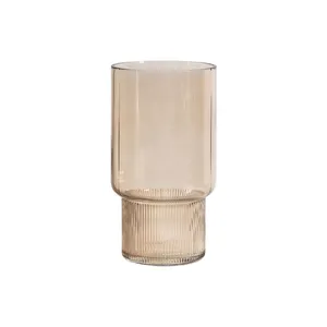 Pemasok grosir vas kaca motif bunga sudut dibuat dengan vas kaca tebal Tersedia dengan harga terjangkau