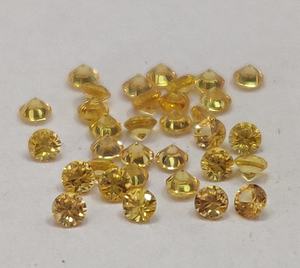 Zafiro amarillo calentado solo natural 1mm Corte facetado brillante redondo Calidad excelente - Product Image 1