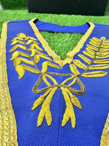 Ruban de col de qualité supérieure, style vintage, pour la franc-maçonnerie, avec tissu en velours et broderie à la main - Product Image 4
