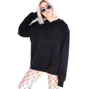 Sudadera con capucha unisex de calidad personalizada de gran tamaño con cuello en V, sudadera de lana suave holgada de colores sólidos para mujer para primavera - Product Image 3
