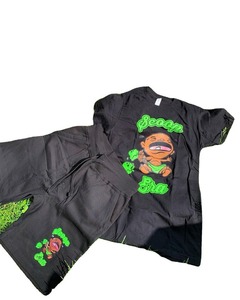 Streetwear avec impression personnalisée du logo, ensemble t-shirt et short décontractés pour homme, ensemble short et t-shirt à manches courtes pour entraînement, deux pièces - Product Image 1