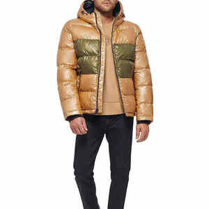 High Quality <b>Men's</b> Plus Size Winter Casual Puffer Jacket with Stand Collar and Front Logo Customizable Colors & Sizes - Product Image 2