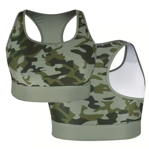 Soutien-gorge de sport pour femme à maintien élevé, bretelles convertibles, décolleté sans bretelles, coussinets amovibles, en tissu respirant Spandex/Nylon - Product Image 2