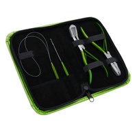 Kit d'outils professionnels pour extensions de cheveux RMI, 4 pièces, composants en acier inoxydable, couleur verte et embout argenté