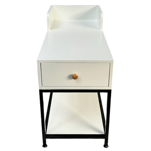 Minimalist Rubber Wood <b>Side</b> <b>Table</b> with Iron Frame Durable Tea <b>Table</b> for Living Room or Entry SST023 <b>Set</b> - Product Image 3