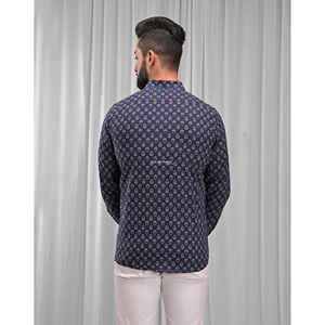 Chemise décontractée pour homme à imprimé floral en coton, manches longues et col montant, 100 % popeline et tissu Oxford respirant, ODM OEM - Product Image 3