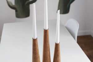 Portavelas vintage de madera maciza con linternas y tarros para decoración de escritorio del hogar y bodas - Product Image 2