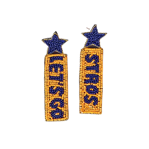 Houston Astros Gameday Beaded Earrings: Eleva la moda de su fanático con accesorios Premium - Product Image 3