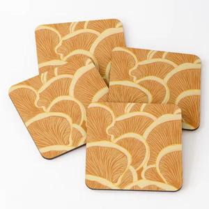 Mango/Acacia Wood Over Printed <b>Round</b> Eco-Friendly Tea Serving Coasters <b>4</b> Pieces <b>Set</b> - Product Image 5