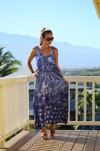 Trendy Casual New Arrival Boho impreso Chic Tie Tye Dye vestido para mujer vestido de verano - Product Image 4