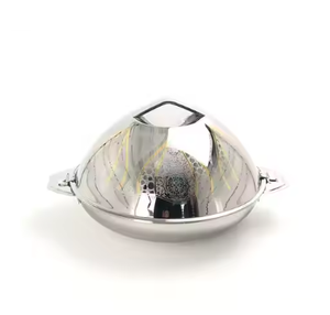 Cacerola de alta calidad de diseño clásico en Metal para servir en el hogar, almacenamiento de alimentos, olla caliente, cacerola de uso multiusos con tapa de asas - Product Image 3