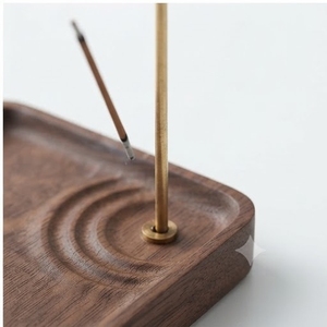 Hand-Made Acacia wood <b>Incense</b> <b>Holder</b> with Brass Stand for Stick <b>Incense</b> Aromatic Use All-Season - Product Image 6