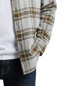 เสื้อเชิ้ตลายสก็อตผู้ชาย แขนยาว ติดกระดุม สไตล์ลำลอง ผ้าแฟลนเนล สีเทาอ่อน สีน้ำตาล รับสั่งทำ ขายส่ง - Product Image 6