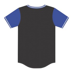 Phi Beta Sigma Jersey negro Jersey de béisbol con mangas azules HBCU Greek Fraternity Apparel 100% Camiseta de malla de poliéster - Product Image 3