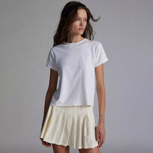 Camiseta de longitud corta para mujer, 100% de algodón, camisetas con estampado gráfico personalizado, ropa de calle, moda holgada, informal, estilo urbano, Top con cuello redondo - Product Image 1