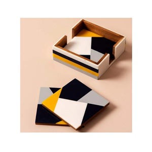 Ensemble de 4 sous-verres en bois antique pur fait à la main avec un revêtement de couleur unique et un design personnalisable à un prix abordable - Product Image 6