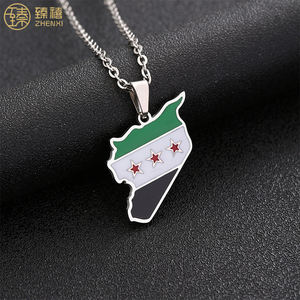 ZHENXI – collier pendentif en acier inoxydable 18K plaqué or résistant au ternissement et à <span class=keywords><strong>l</strong></span>'huile, sans gouttes, <span class=keywords><strong>carte</strong></span> <span class=keywords><strong>de</strong></span> la arabie saoudite, pour femmes et hommes - Product Image 6