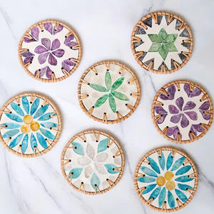 ชุดอุปกรณ์บนโต๊ะอาหารที่รองแก้วหวายไม้ไผ่น้ำผักตบชวาสไตล์คลาสสิกเป็นมิตรกับสิ่งแวดล้อม - Product Image 2