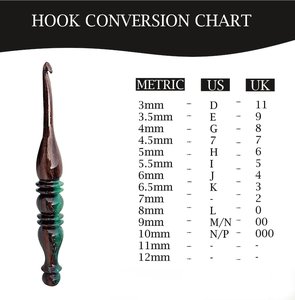 Crochets en résine époxy faits à la main Mélange en bois Aiguille ergonomique 3mm à 12mm de tailles différentes Manche souple Aiguille à tricoter - Product Image 3