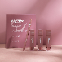 Usine de Maquillage Marque Privée, Ensemble de 3 Rouges à Lèvres Liquides Mats Luxueux, Personnalisables (Logo OEM), Étanche, Végans, Nude, et Brillants