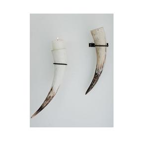 Juego de portavelas con diseño maravilloso de cuerno de vaca con soporte de metal, decoración del hogar, escaparate de cuerno de búfalo, soporte para velas - Product Image 5