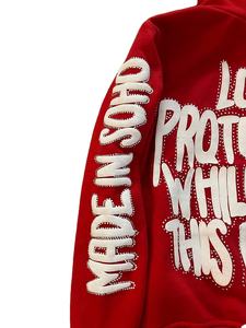 OEM personalizado 100% algodón de peso pesado Full-Zip Hoodie para hombres cara completa de gran tamaño 3D Puff estampado ácido lavado recortado ropa de invierno - Product Image 4