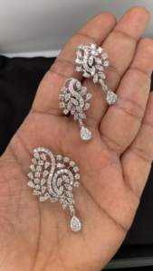 Ensemble boucle d'oreille et pendentif en diamant naturel de certification IGI fabriqué en diamant naturel avec pureté VS Si pour l'utilisation de cadeaux de bride bijoux de mode - Product Image 6