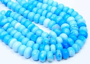 ลูกปัดโอปอลสีฟ้าสวยงาม รูปทรงกลมเรียบ ขนาด 15 นิ้ว, 8 มม. - 11 มม., อัญมณีโอปอลสีฟ้า, ลูกปัดโอปอลคุณภาพ AAA, เครื่องประดับ - Product Image 3