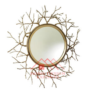 Dernier design Miroir décoratif mural encadré Branche pour chambre Dernier design Artisanat Métal Aluminium Branche d'arbre Miroir mural encadré 1 - Product Image 2