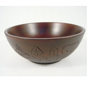 Bol de service profond en bois noir de conception de diamant pour l'usage élégant de portion de nourriture - Product Image 2