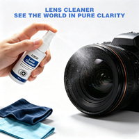 Kit de nettoyage de lentilles de lunettes sous marque privée, double pack, spray nettoyant anti-taches avec chiffon en microfibre, boîte personnalisée