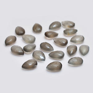 Pierre de lune grise AAA 8x12mm facettée en forme de poire, pierre de lune grise naturelle, pierre semi-précieuse, perles calibrées en vrac pour bijoux - Product Image 1