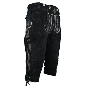 Elegante Lederhosen bávaro, Kniebund Hosen, Hombres Ledersosen Trachten Lederhosen Pantalones de cuero con tirantes 2025 - Product Image 3